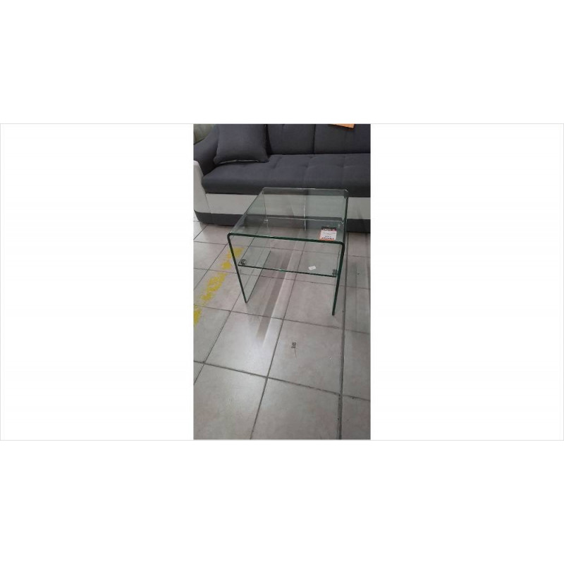 TABLE BASSE VERRE 1 ETAGERE