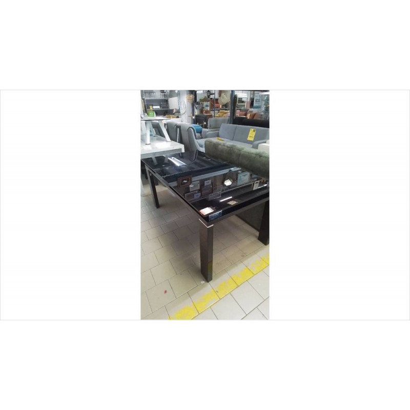TABLE XXL VERRE NOIR ALLONGE