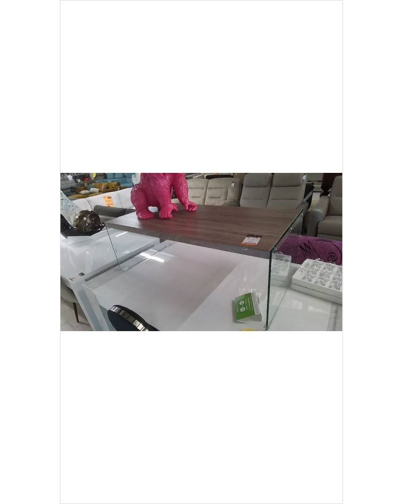 TABLE BASSE VERRE CHENE