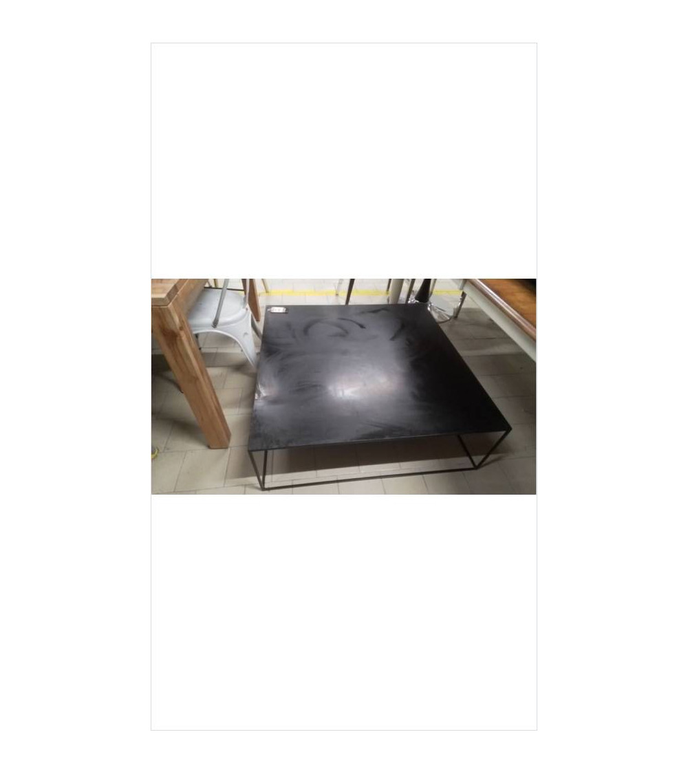 TABLE BASSE METAL CARRE NOIR
