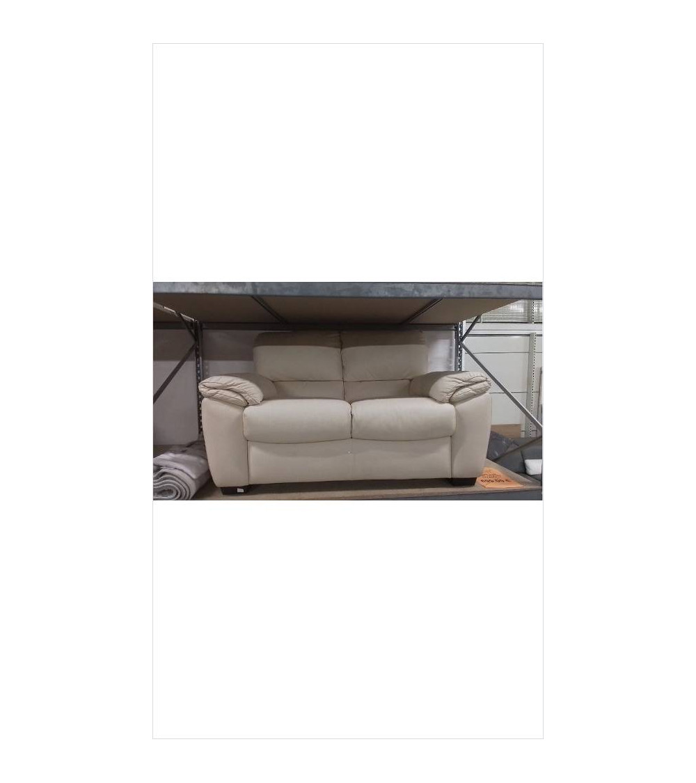 CANAPE CUIR CREME 2 PLACES ITALSOFA