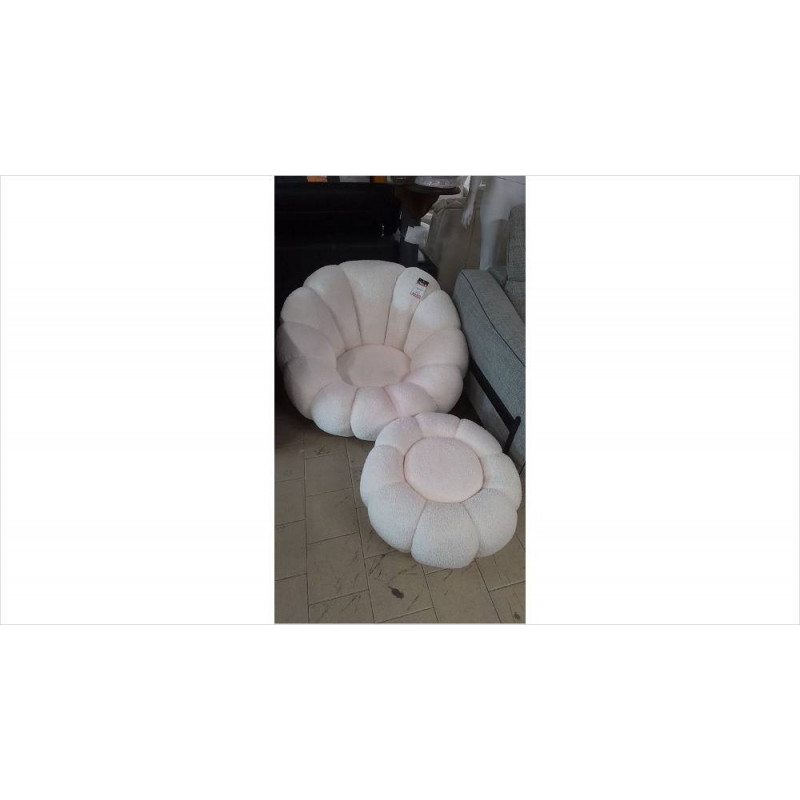 FAUTEUIL +REPOSE PIED BUBBLE BLANC