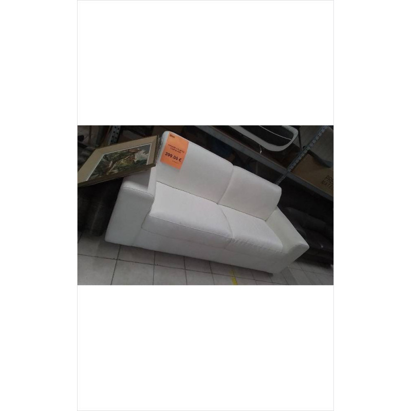 CANAPE 3 PLACES CUIR BLANC