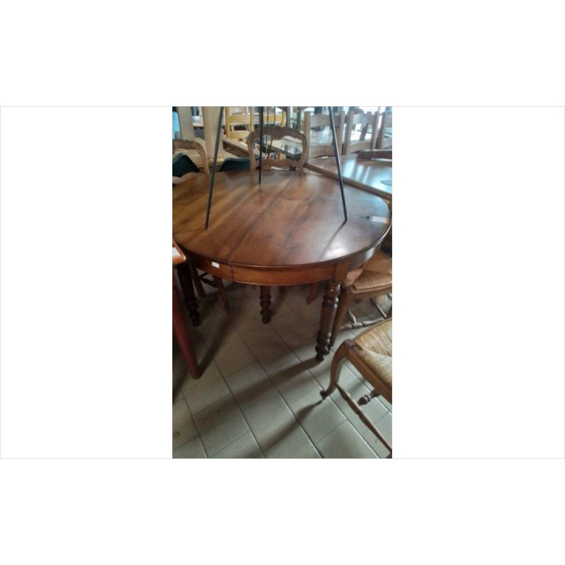 TABLE RONDE 6 PIEDS NOYER SANS ALLONGES