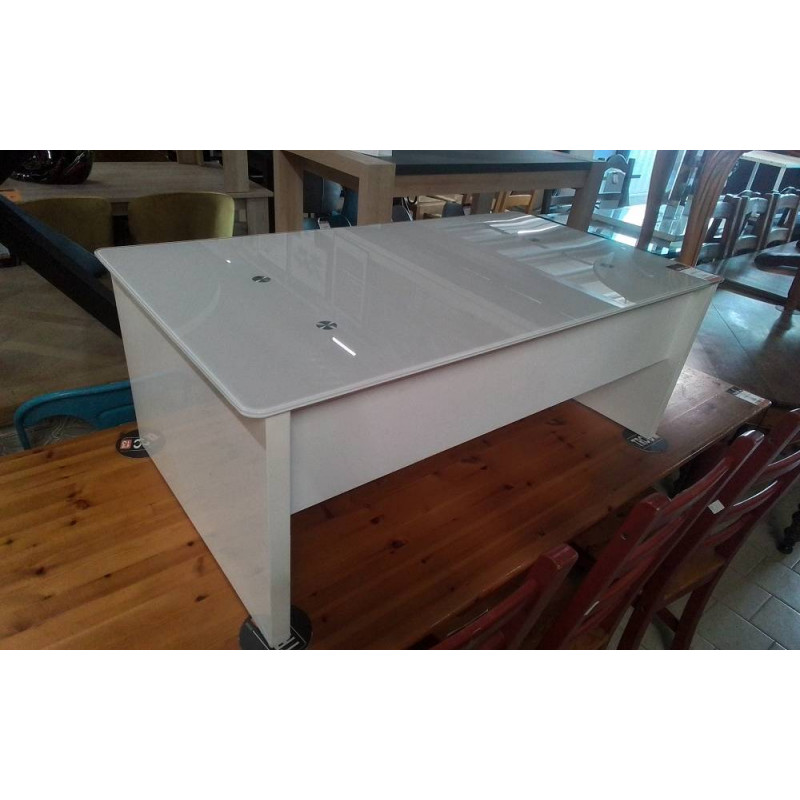TABLE BASSE RELEVABLE BLANCHE