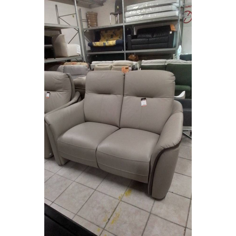 CANAPE 2 P¨L CUIR TAUPE
