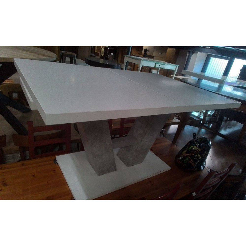 TABLE RECTANGLE BLANC GRIS+ ALL 