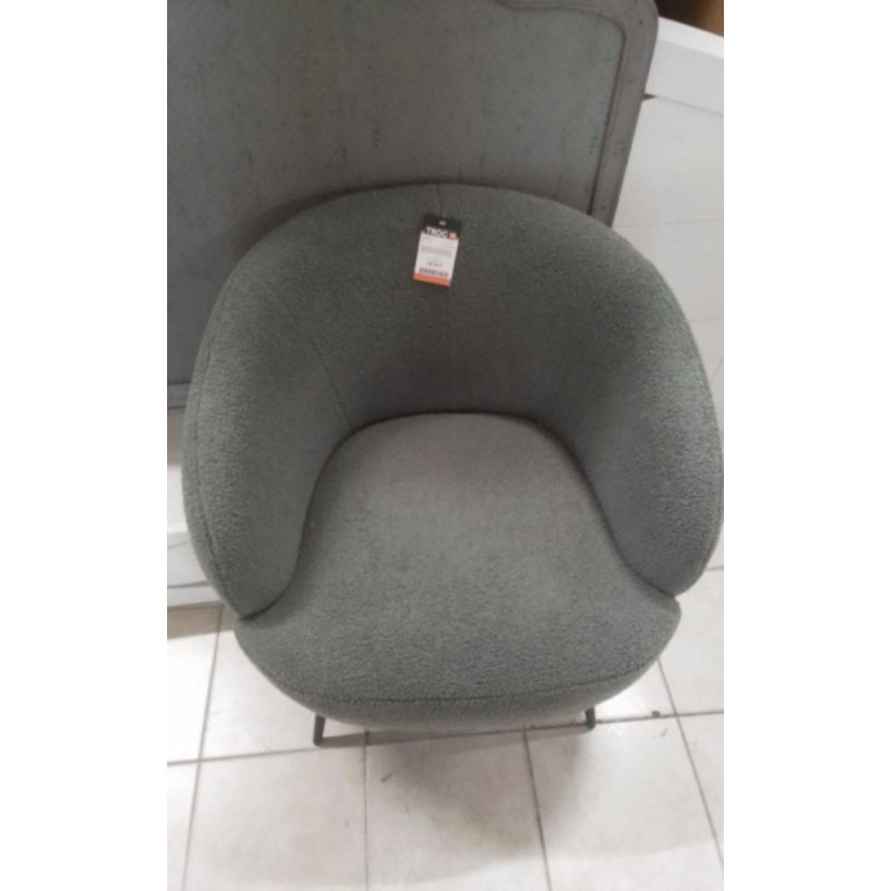 FAUTEUIL MICROFIBRE GRIS PIED SCANDI NOIR