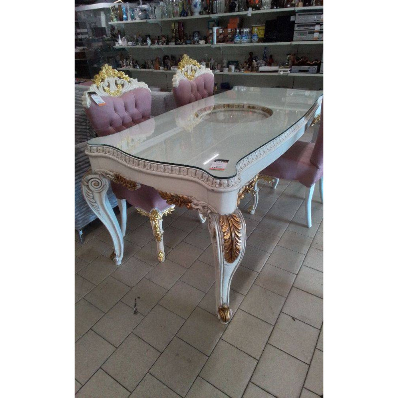 TABLE DOREE VERRE