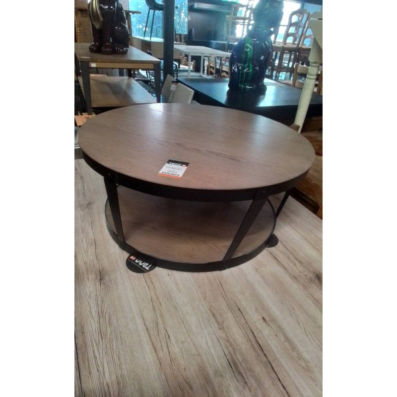 TABLE BASSE RONDE STYLE INDUSTRIEL