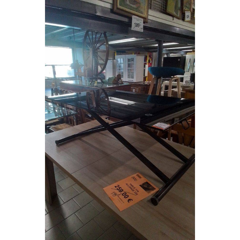 TABLE BASSE RELEVABLE NOIRE
