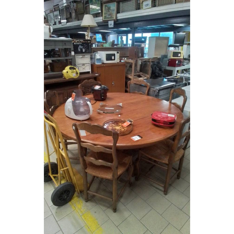 TABLE RONDE PIED CENTRAL CHENE