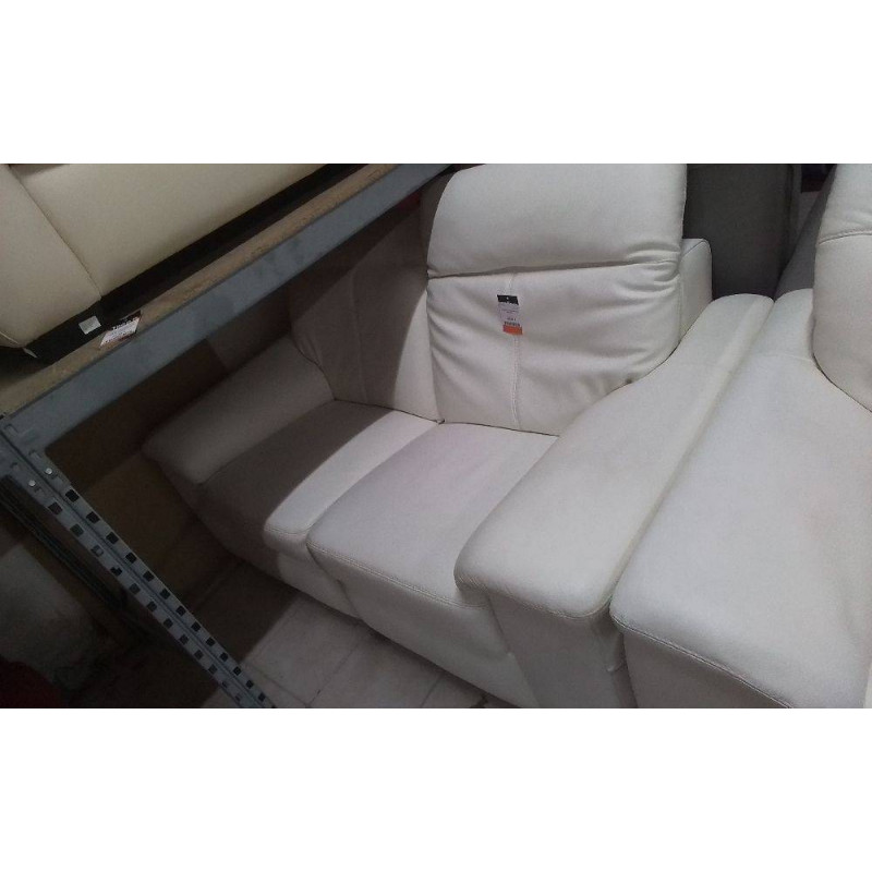 CANAPE CUIR BLANC  2 PLACES