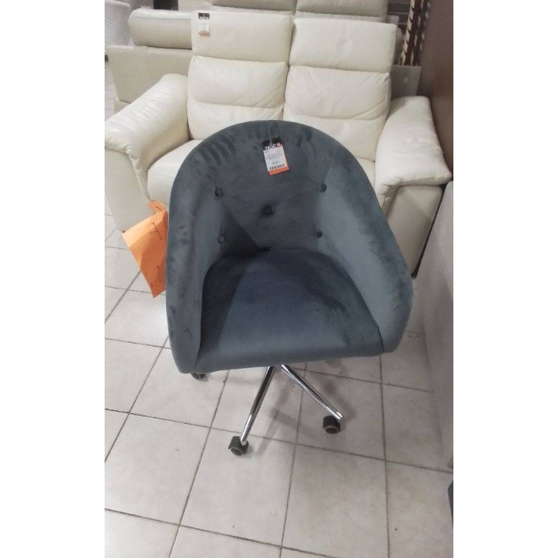49578 FAUTEUIL DE BUREAU GRIS VELOURS DISPO EN COLIS