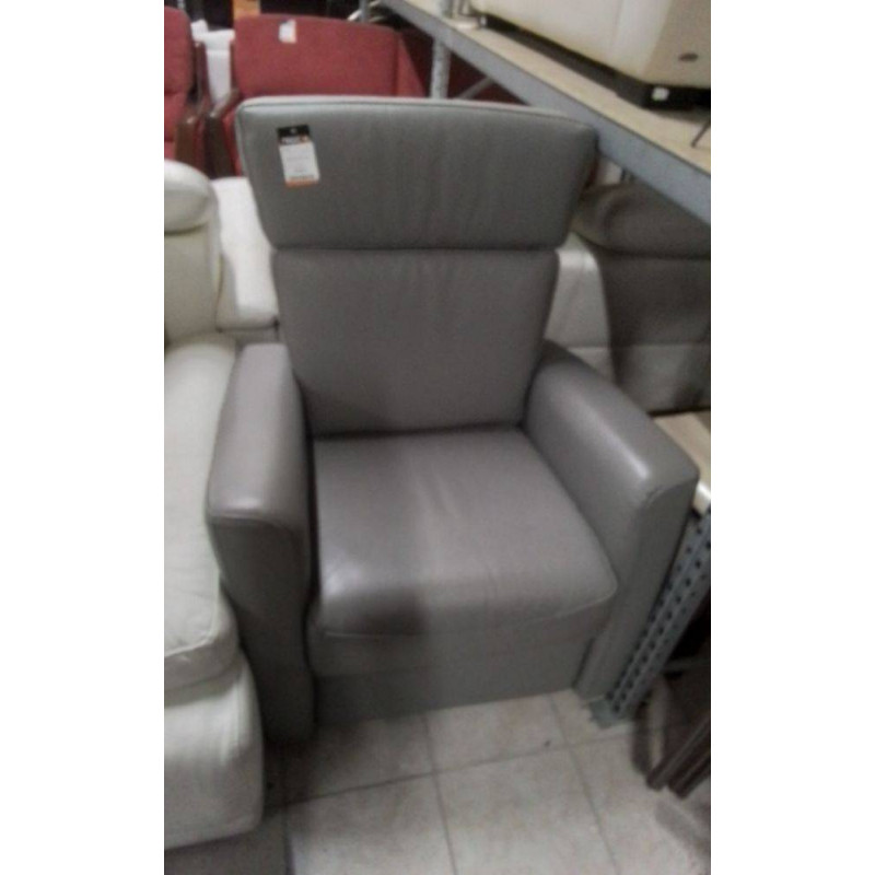 FAUTEUIL CUIR GRIS
