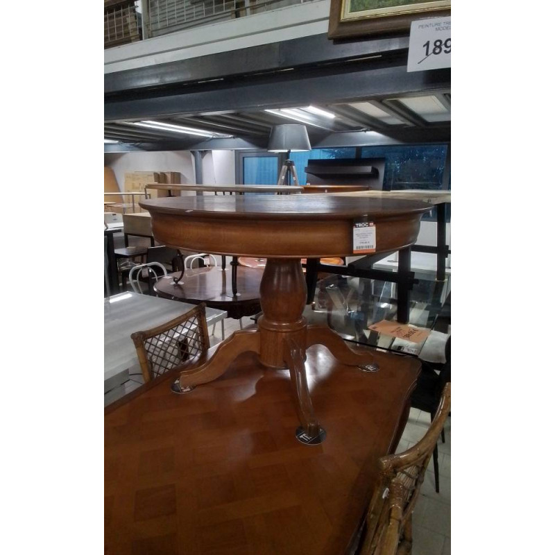 TABLE RONDE CHENE PIED CENTRAL +2 ALLONGES
