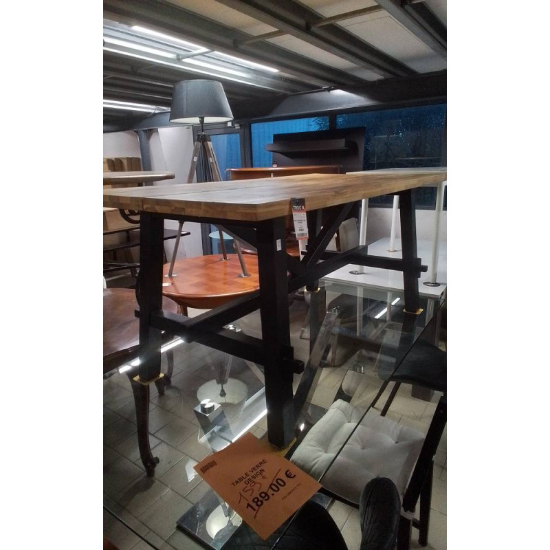 TABLE RECTANGLE BOIS PIED NOIR