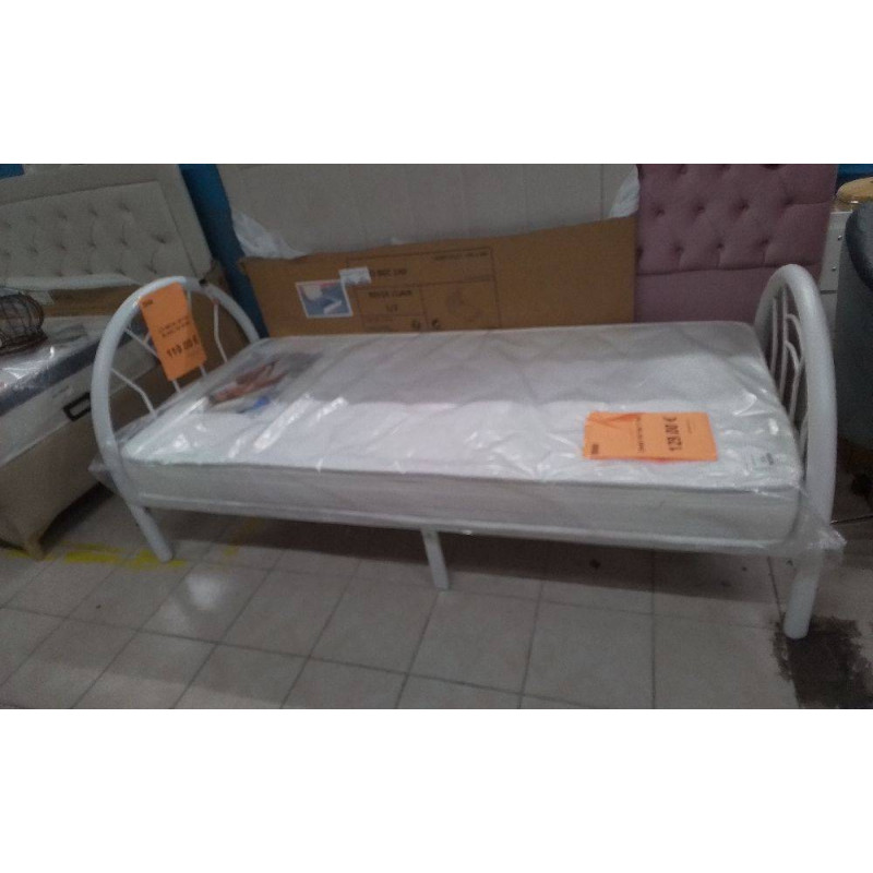 LIT METAL 90*190 BLANC OU NOIR