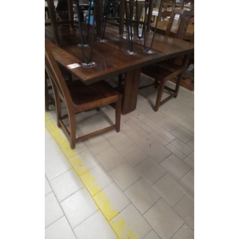 TABLE BOIS EXO 140X140CM + 2ALLONGES