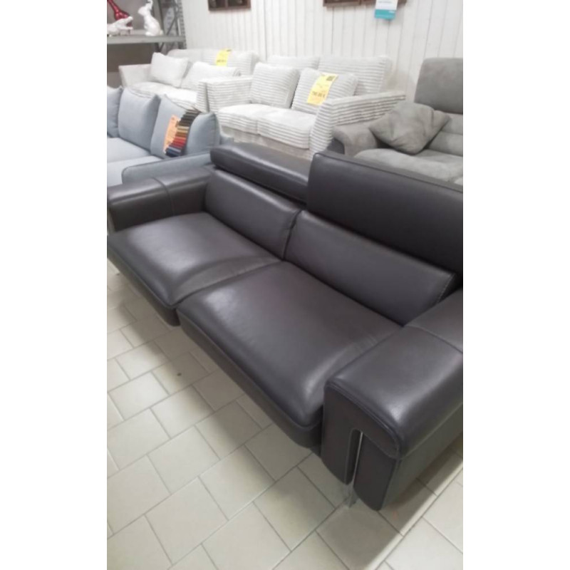 CANAPE 3PLACE CUIRE ITALIEN 225CM 