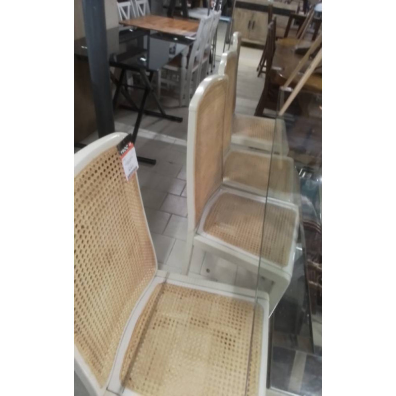 LOT DE 4 CHAISES CANNEES 