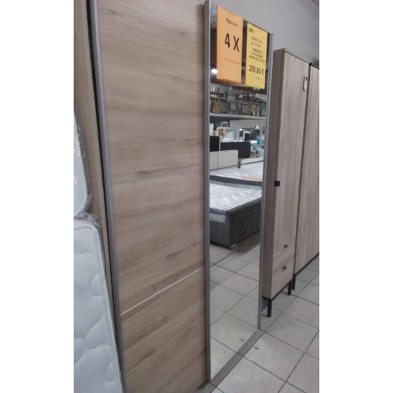 ARMOIRE 2P COULISSANTE MIROIR EN 3 COLIS