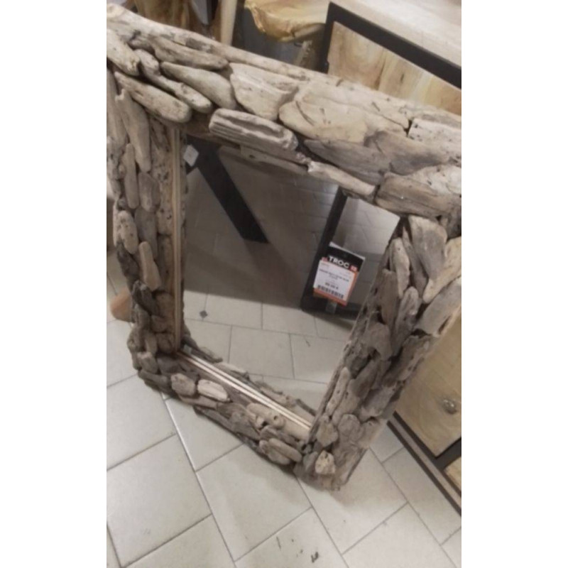 MIROIR RECT 60*80 BOIS FLOTE
