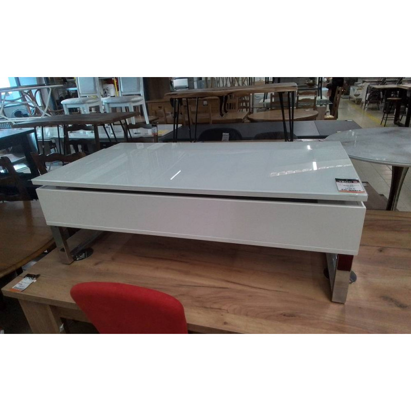 TABLE BASSE BAR MELA VERRE WITE