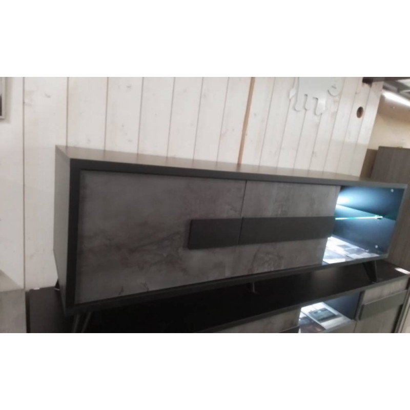 MEUBLE TV 1M57 NOIR OXYDE