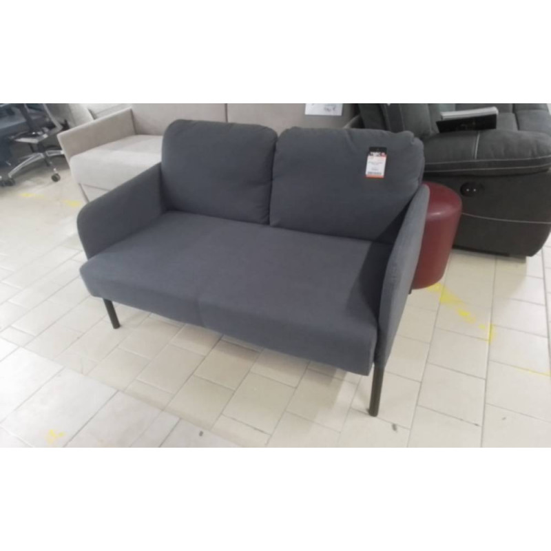 BANQUETTE 2 PLACES TISSU GRIS