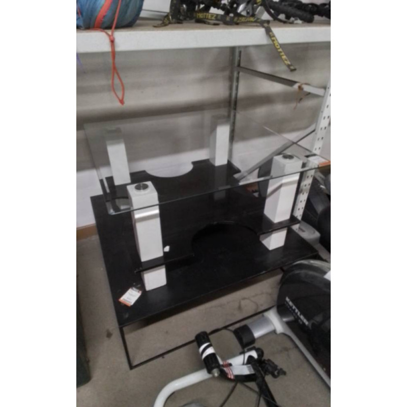 TABLE BASSE CARREE BLANC ET NOIR