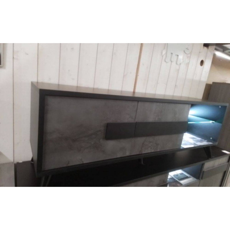 MEUBLE TV 1M57 NOIR OXYDE