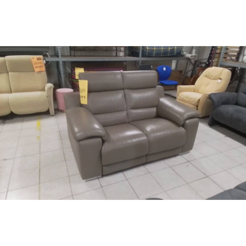 CANAPE CUIR 2PL TAUPE MONSIEUR MEUBLE