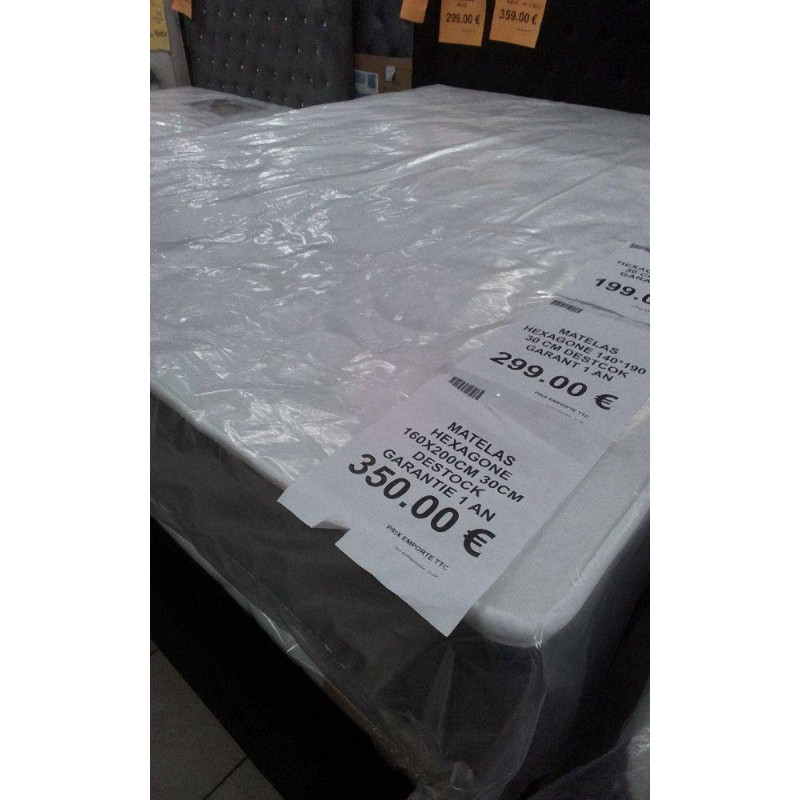MATELAS HEXAGONE 160X200CM 30CM  DESTOCK GARANTIE 1 AN