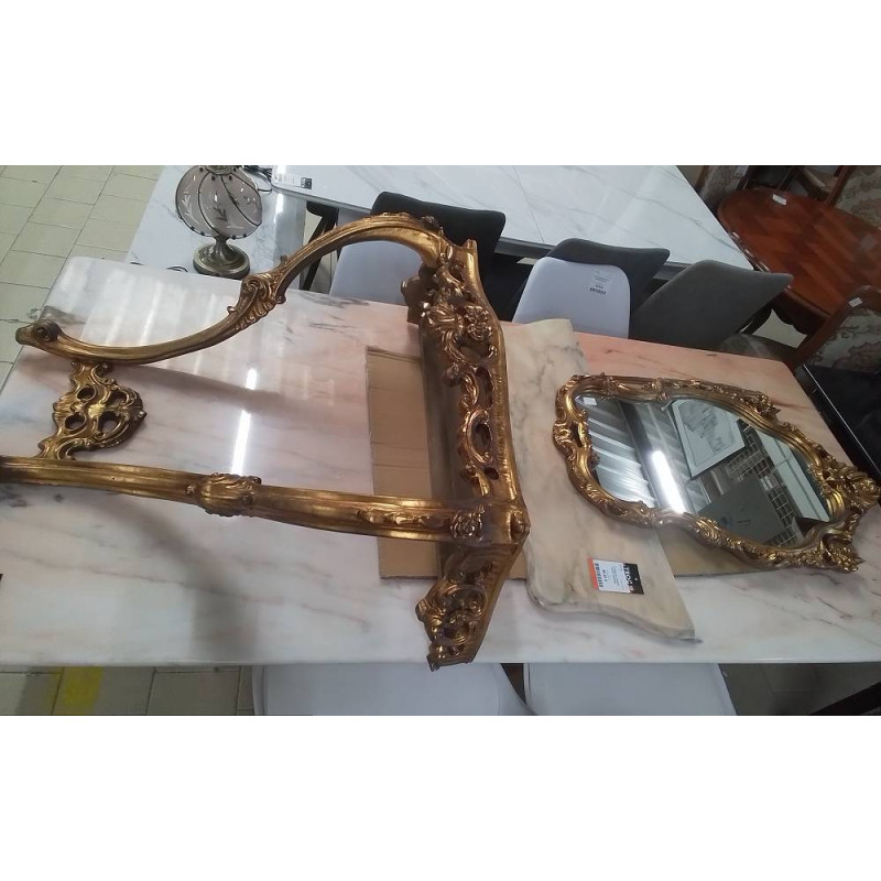 CONSOLE +MIROIR EFFET MARBRE