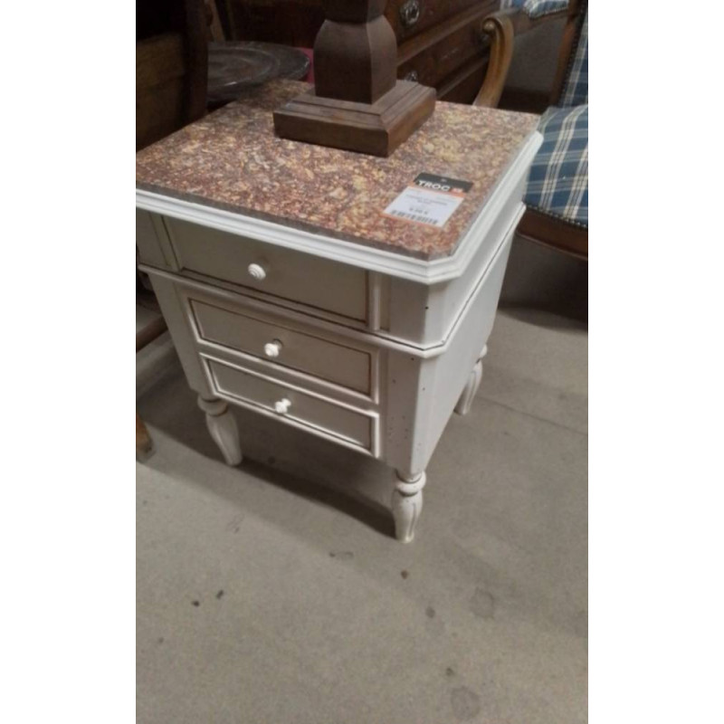 CHEVET 3T MARBRE BLANC