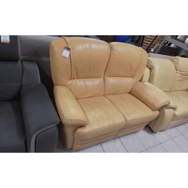 CANAPE CUIRE JAUNE RELAX