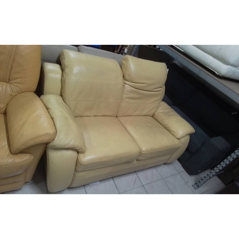 CANAPE CUIR JAUNE