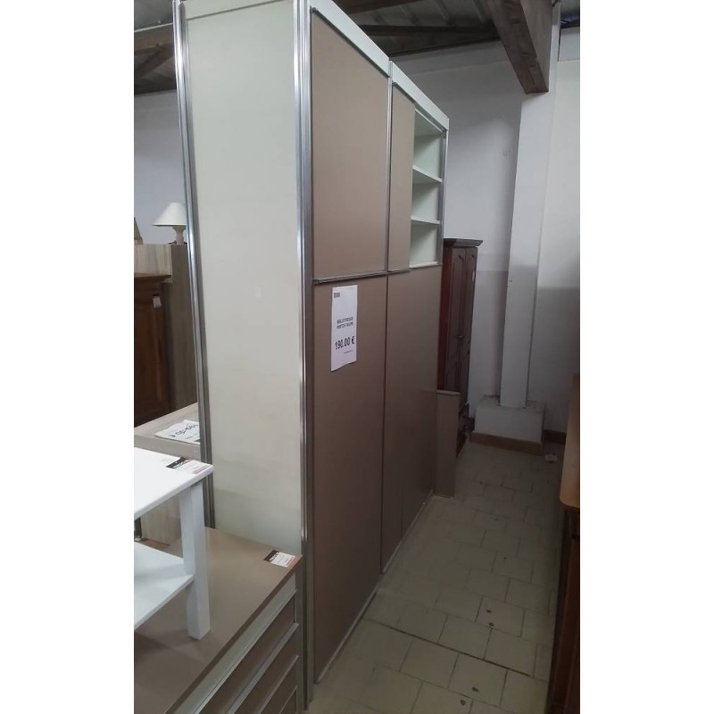 BIBLIOTHEQUE PORTES TAUPE