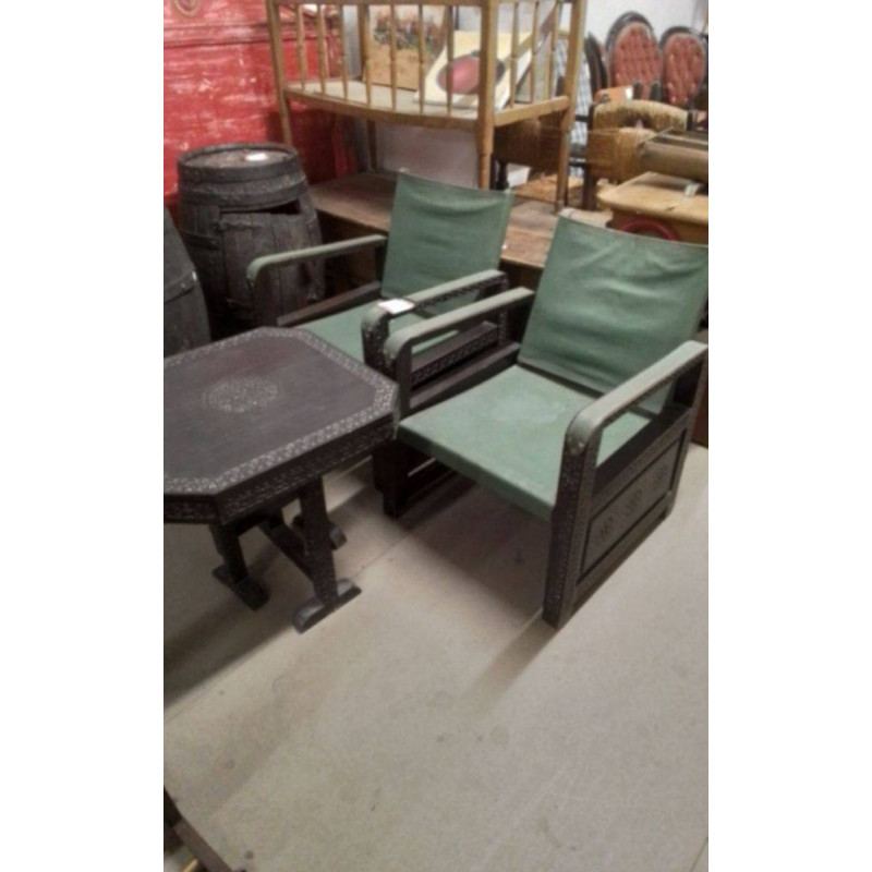 SALON SYRIEN 2 FAUTEUILS + TABLE BASSE