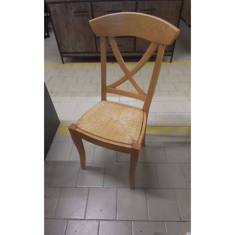 LOT DE 4 CHAISES PAILLEE A RESTAURER