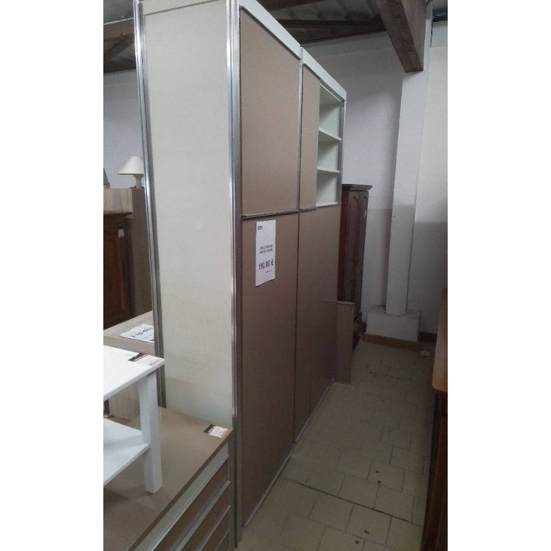 BIBLIOTHEQUE PORTES TAUPE