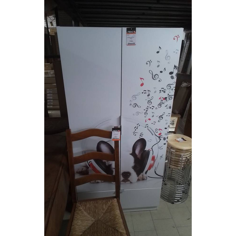 ARMOIRE 2 PORTES 1 TIROIRS