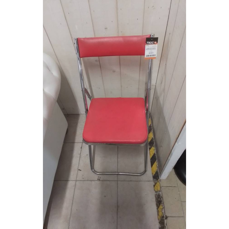CHAISE 1970 PLIANTE ROUGE MONOCHROME