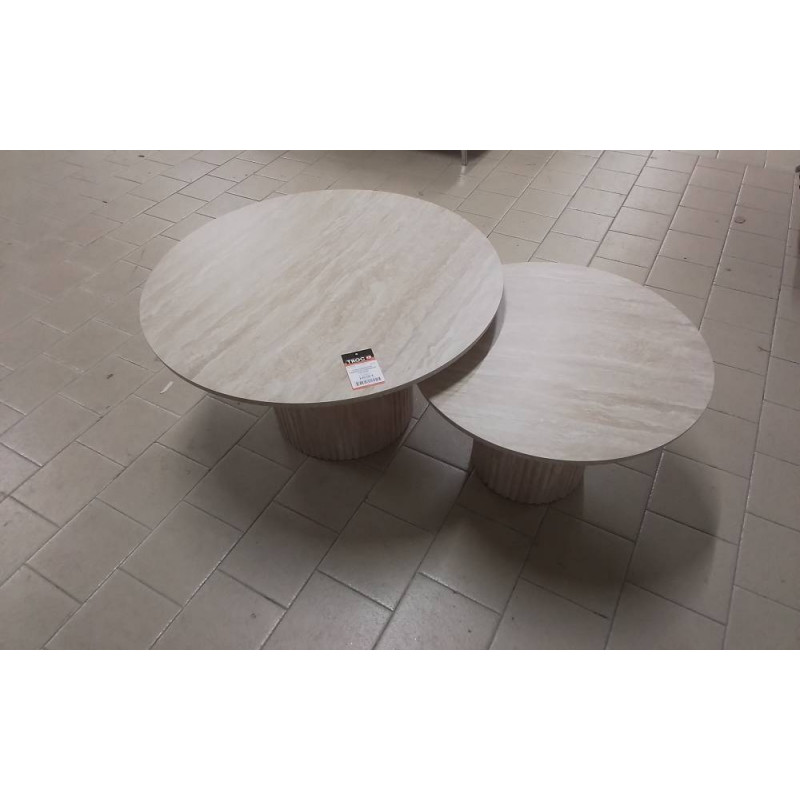 TABLE GIGUOGNE TRAVERTIN CERAMIQUE CALYPSO