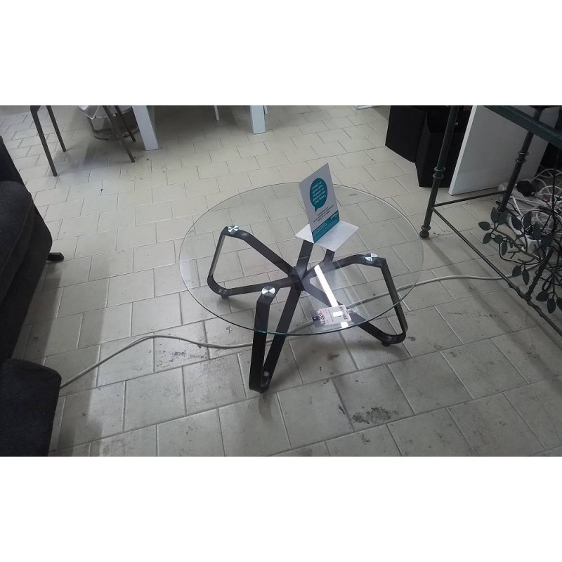 TABLE BASSE RONDE VERRE