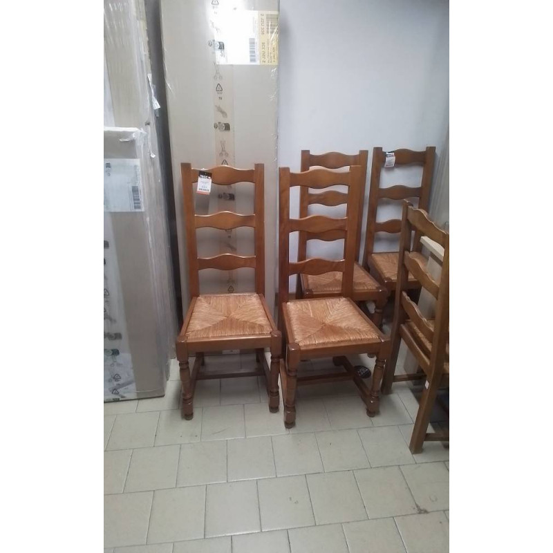 LOT DE 4 CHAISES PAILLEES 